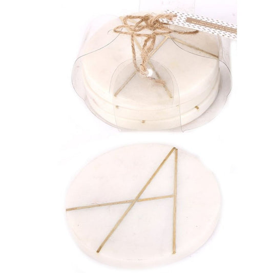 White Marble Coasters Set of 4-0