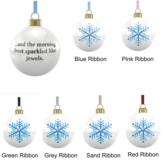 "And the Morning Frost Sparkled" Bone China Christmas Bauble