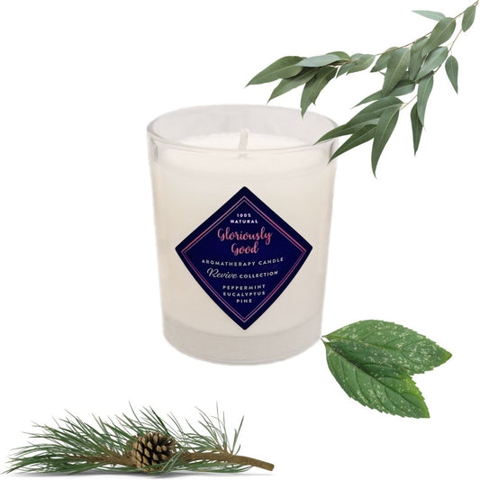 Peppermint, Eucalyptus & Pine Aromatherapy Candle with Organic Essential Oils-0