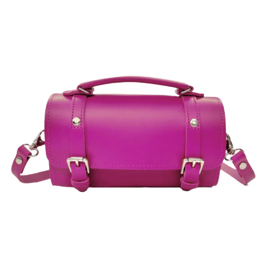 Handmade Leather Bowler Bag - Magenta-0