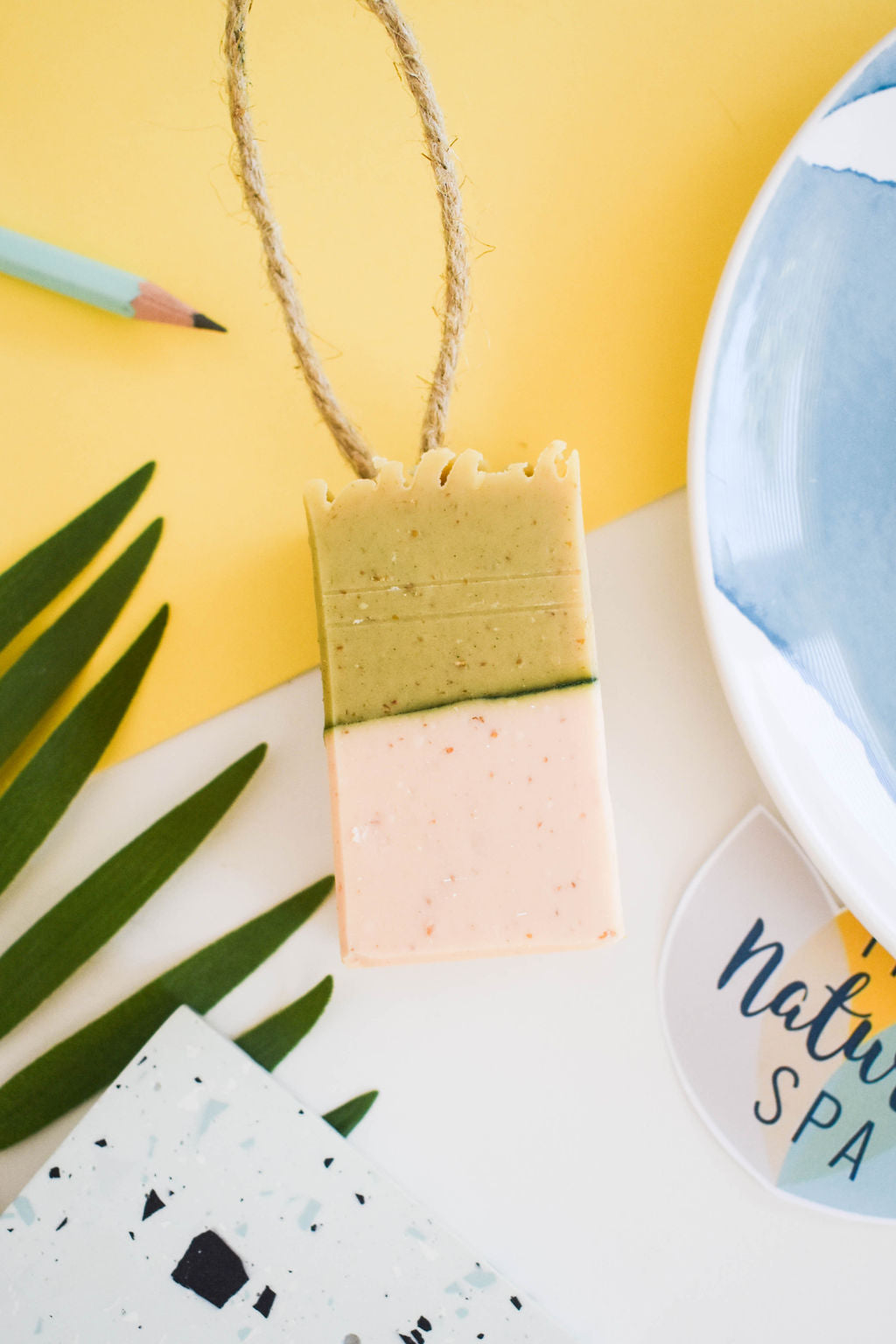 Meadow Soap on a Rope - Lemongrass and Fennel - 3 different styles-2