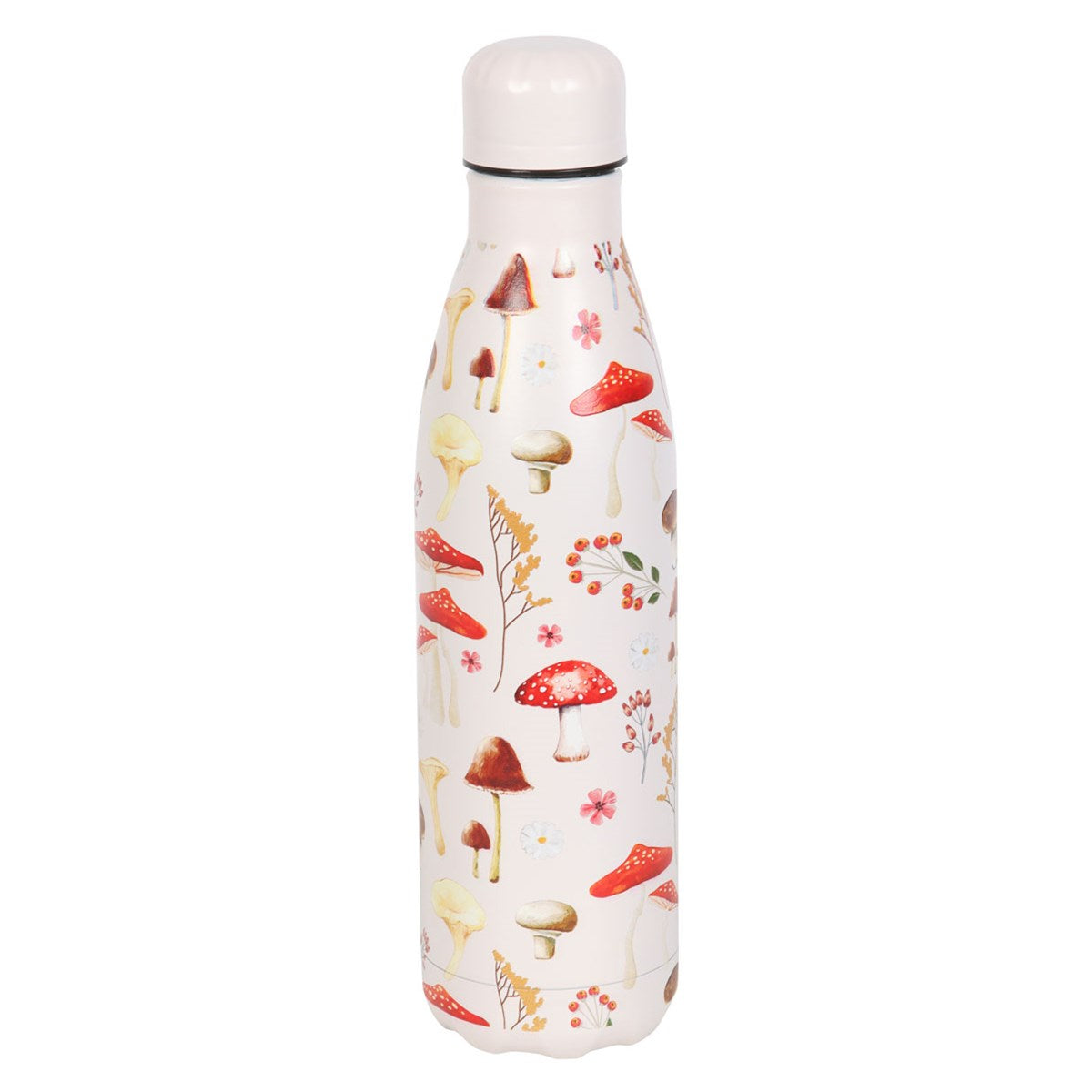 All Over Mushroom Print Metal Water Bottle-4