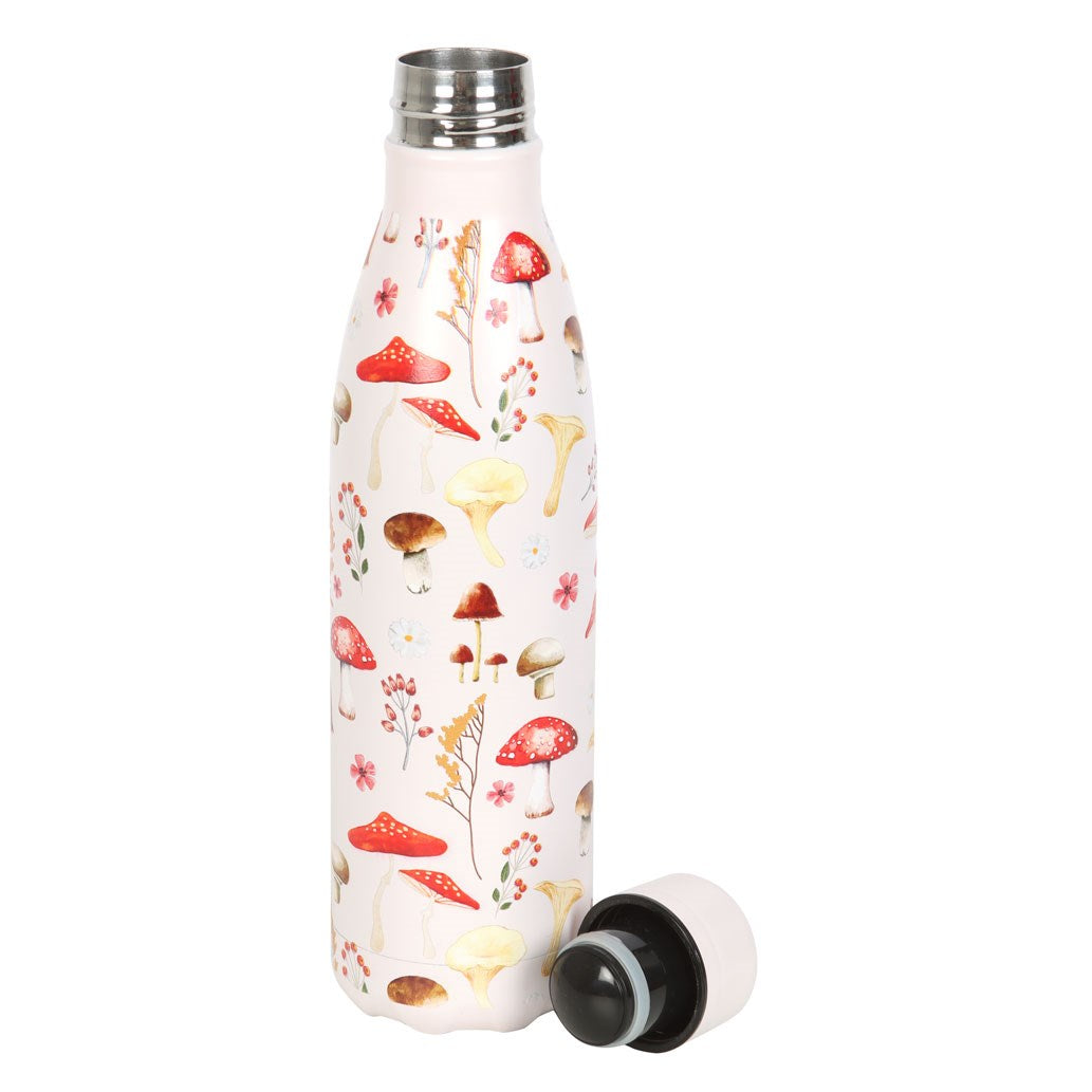 All Over Mushroom Print Metal Water Bottle-2