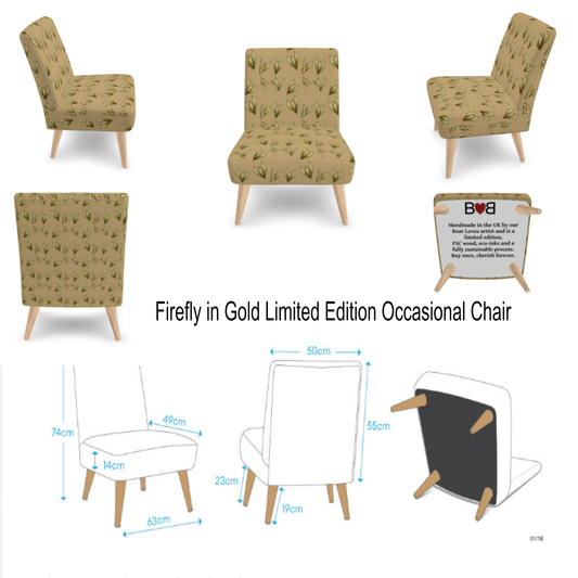 Firefly in Gold, Limited Edition, Exclusively Designed Upholstered Occasional Chair