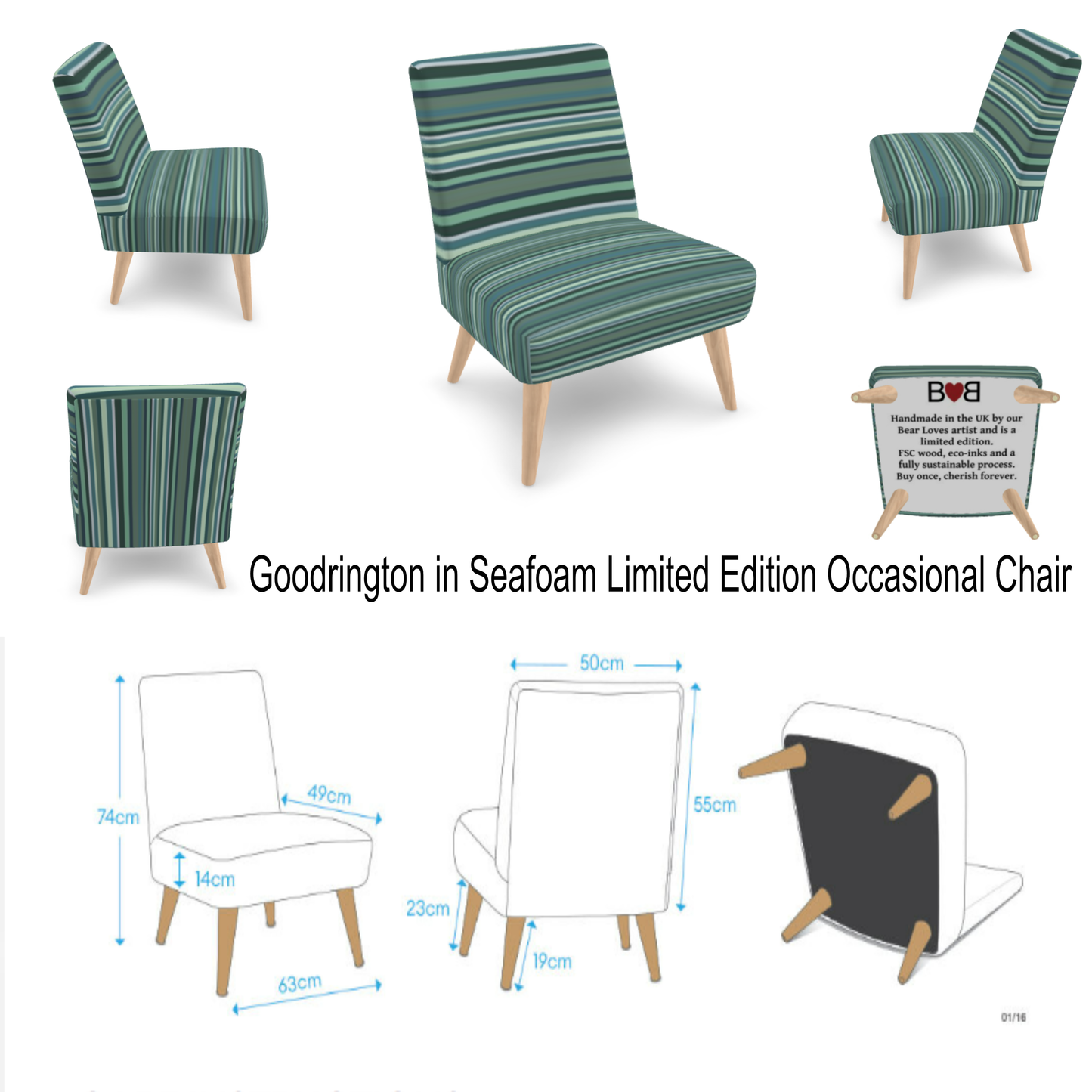 Goodrington in Seafoam, Limited Edition, Exclusively Designed Upholstered Occasional Chair