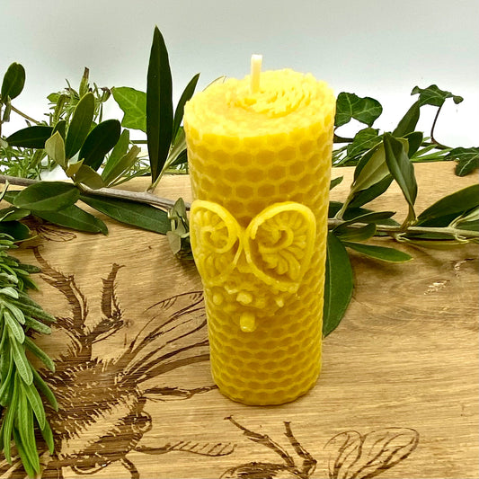 Heart Pillar Candle- Pure British Beeswax-0