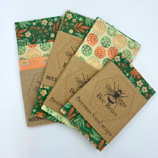 Green Floral Eco Friendly Beeswax Wraps-0