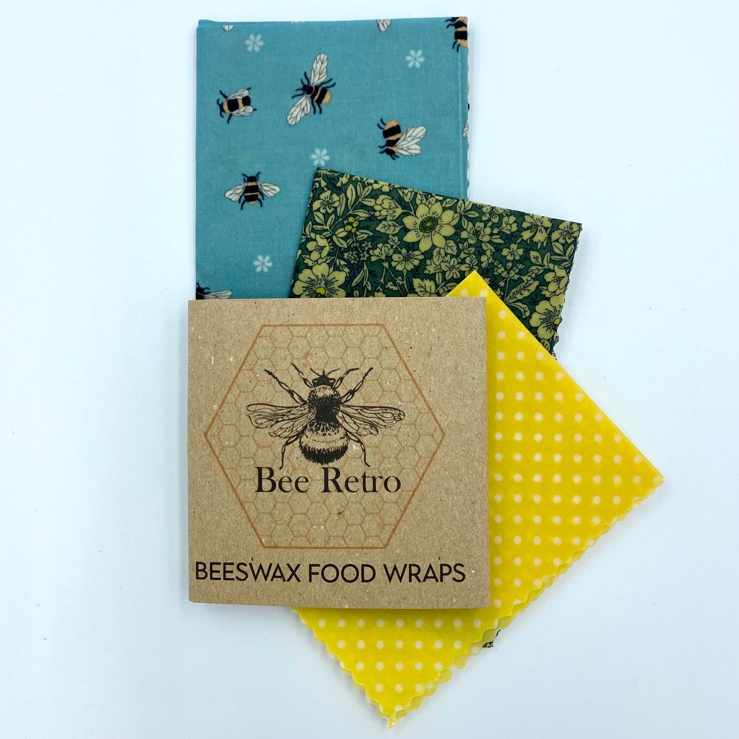 Blue Bee floral Eco Friendly Beeswax Food Wrap-1