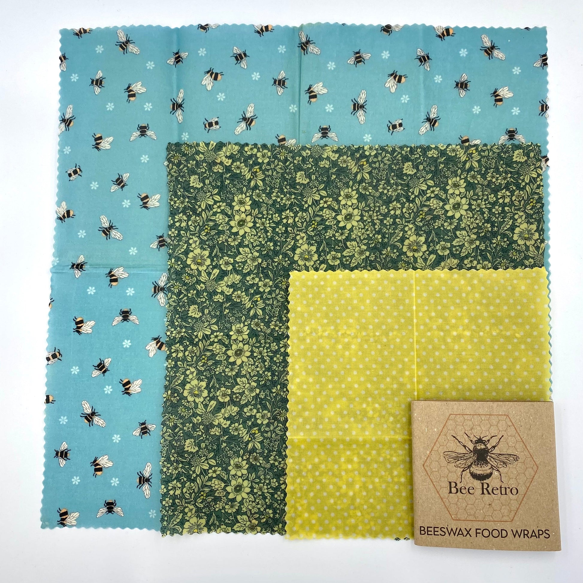 Blue Bee floral Eco Friendly Beeswax Food Wrap-2