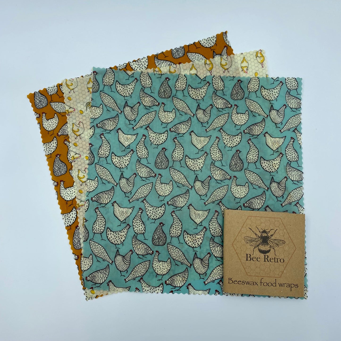 Chicken Design Beeswax Wraps-1