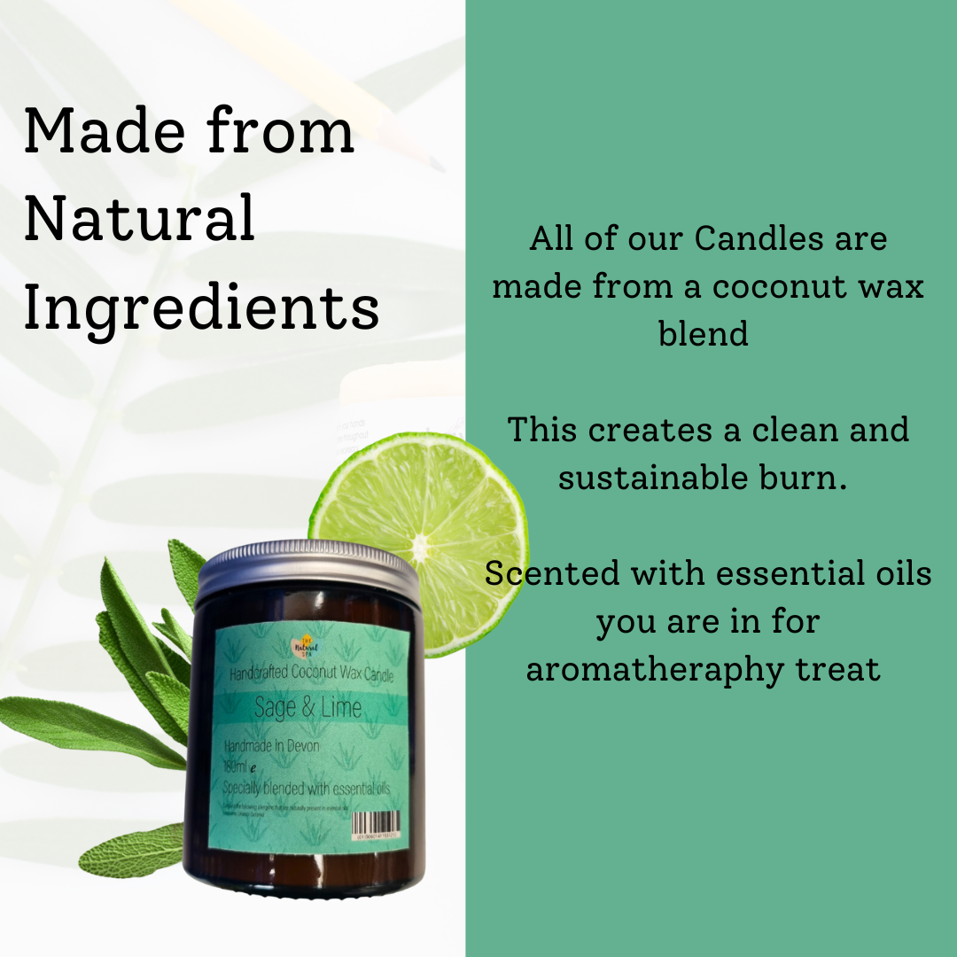 Sage & Lime hand poured coconut wax candle - 2 size options-3