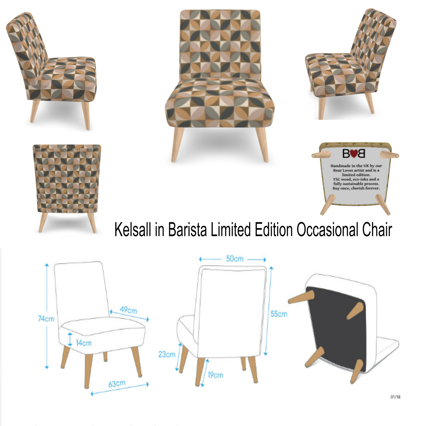 Kelsall in Barista, Limited Edition, Exclusively Designed Upholstered Occasional Chair