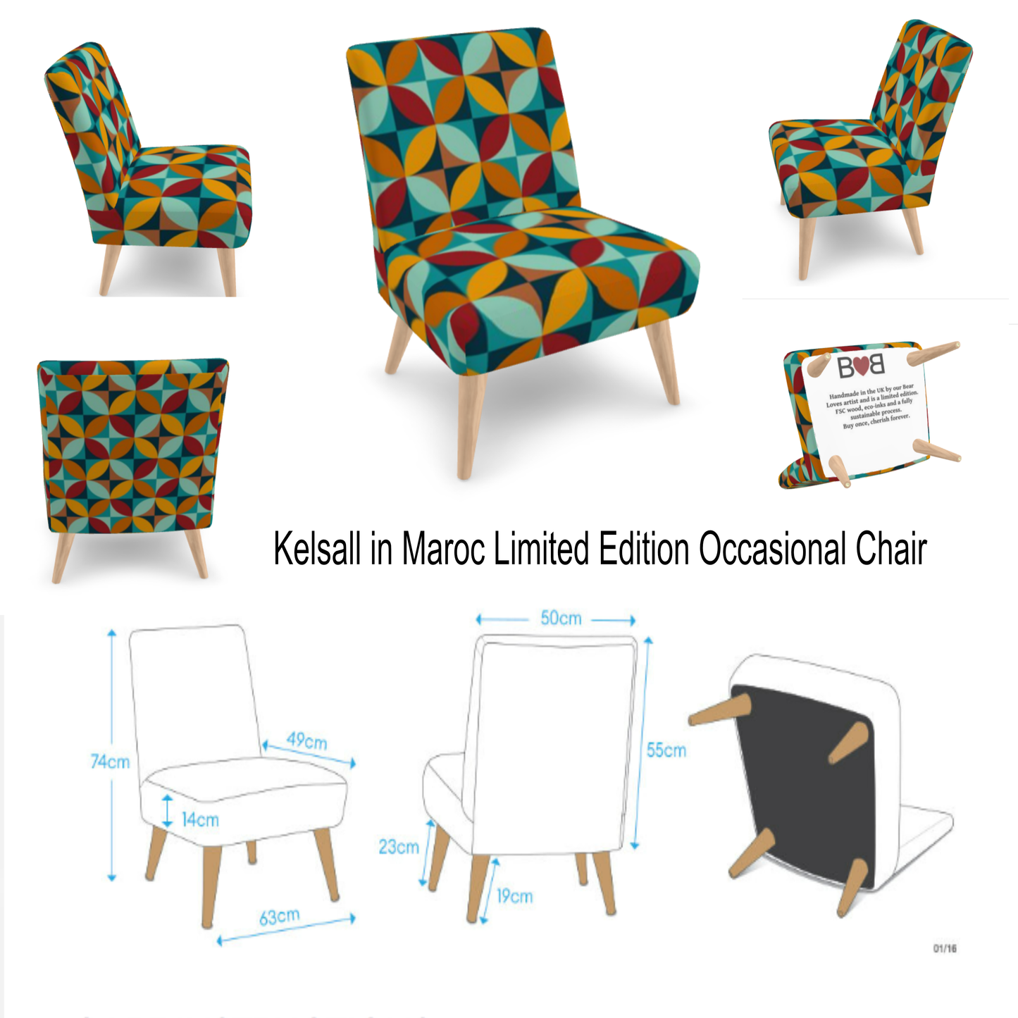 Kelsall in Maroc, Limited Edition, Exclusively Designed Upholstered Occasional Chair