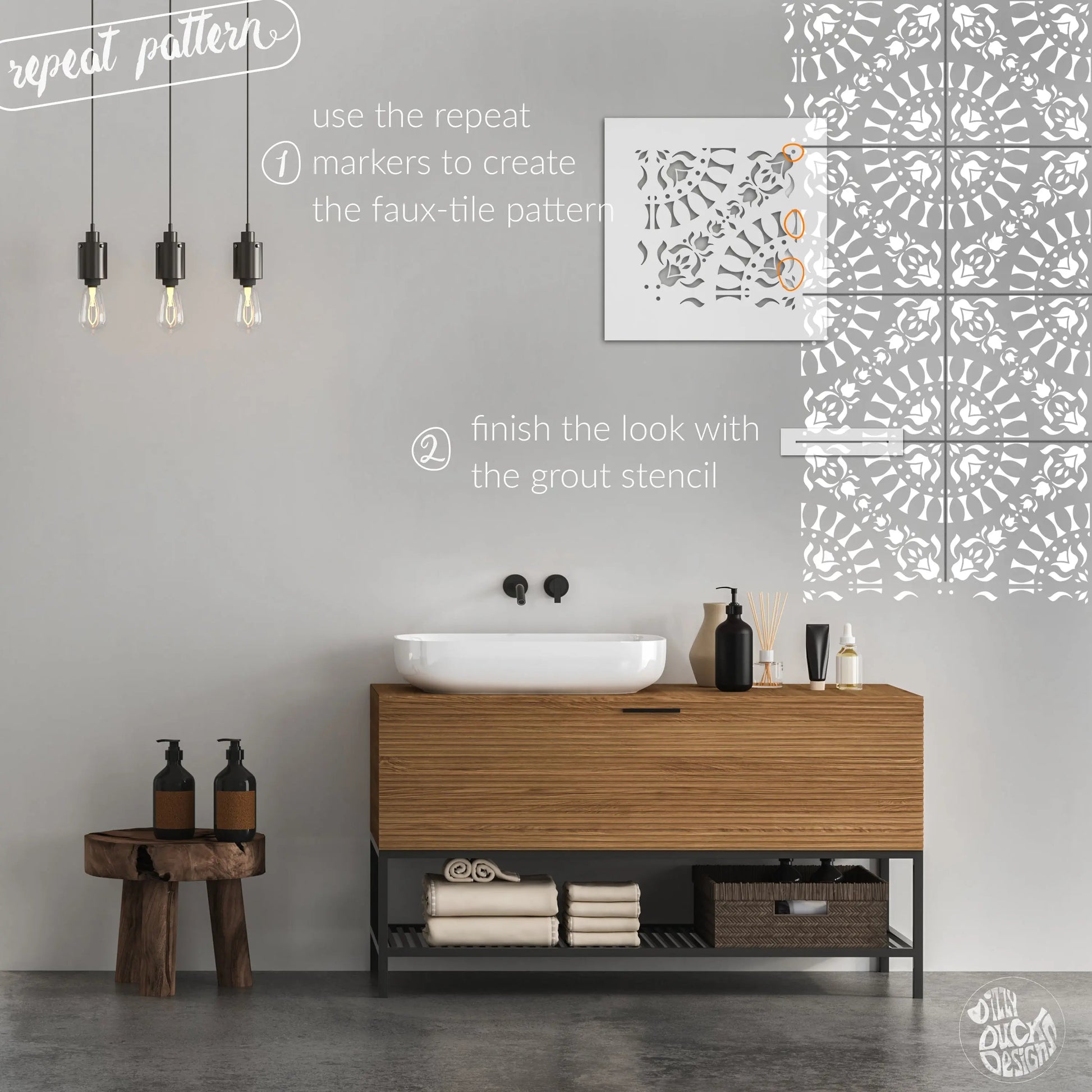 Laya Faux-Tile Stencil-2