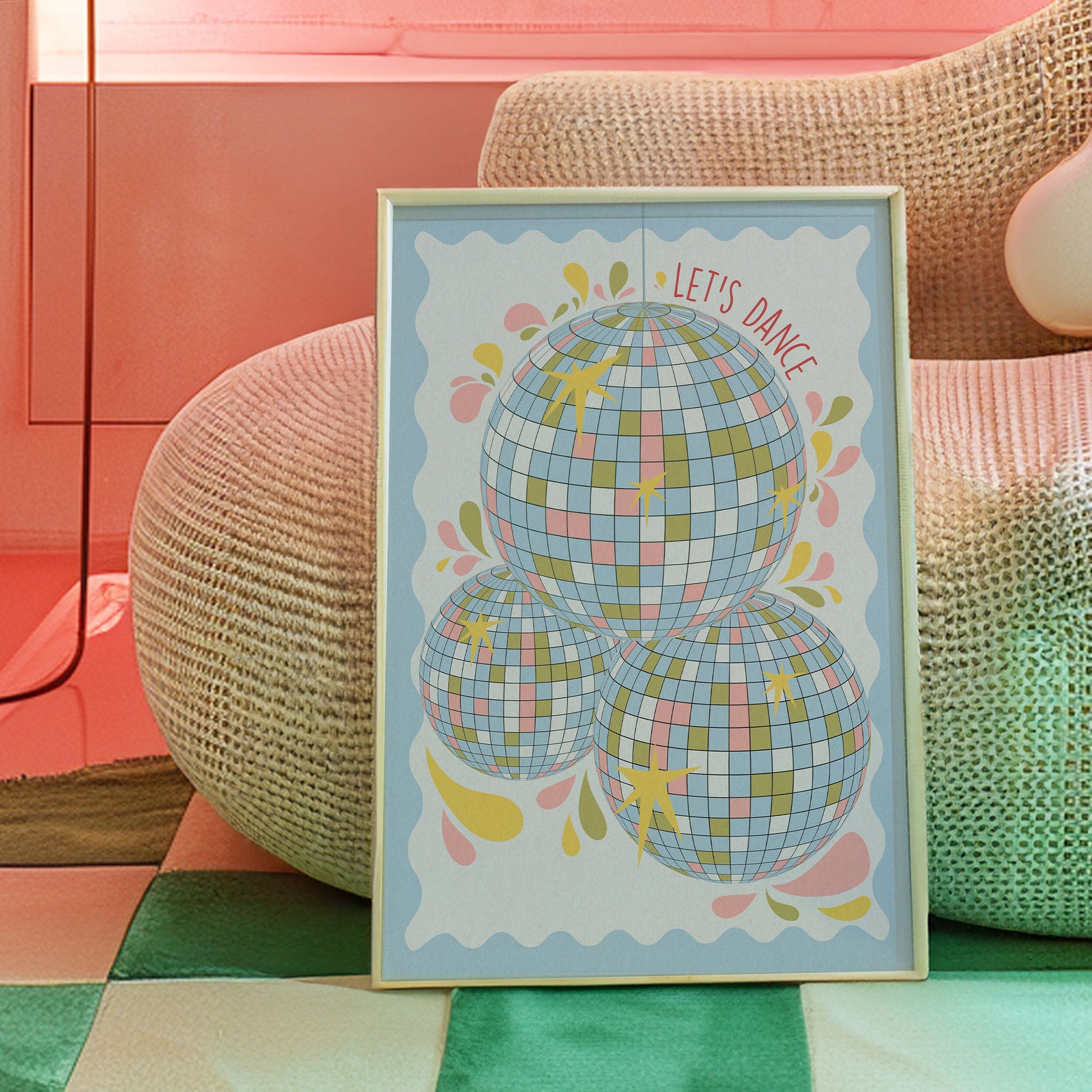 Disco Ball 'Let's Dance' Art Print-3