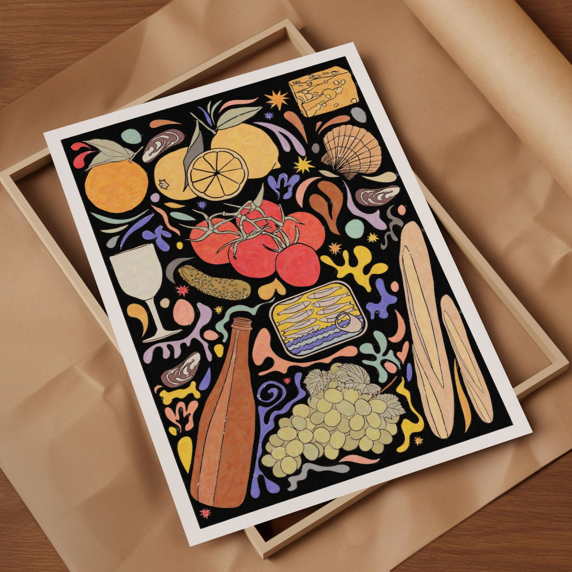 The Taste of Summer - Mediterranean Summer Feast Art Print-0