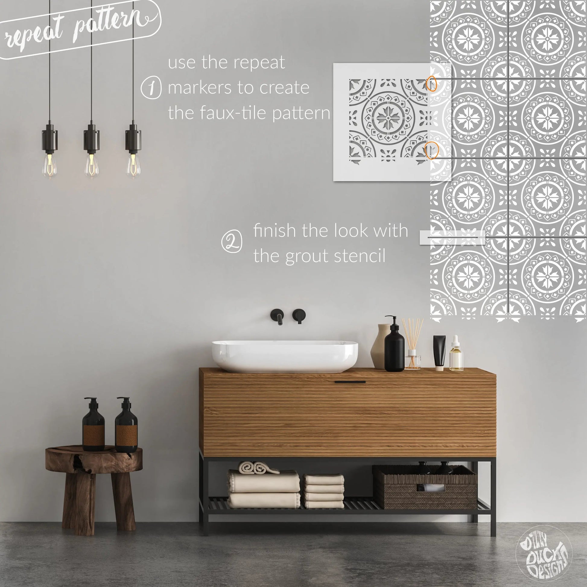 Morello Faux-Tile Stencil-2