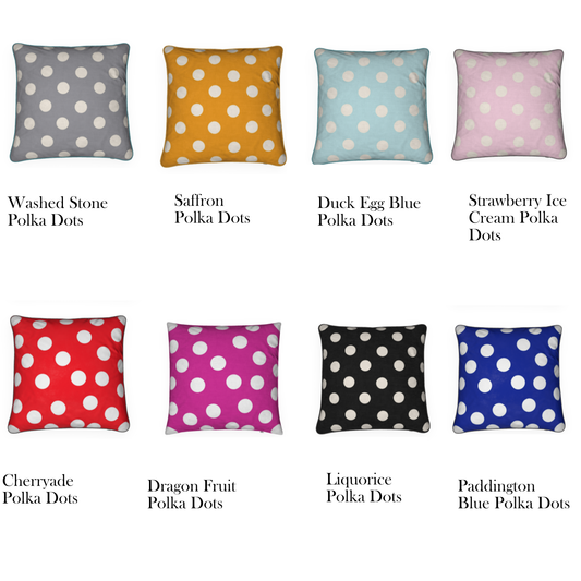 Single Sided Polka Dots Cushions and Covers in Furnishing Velvet