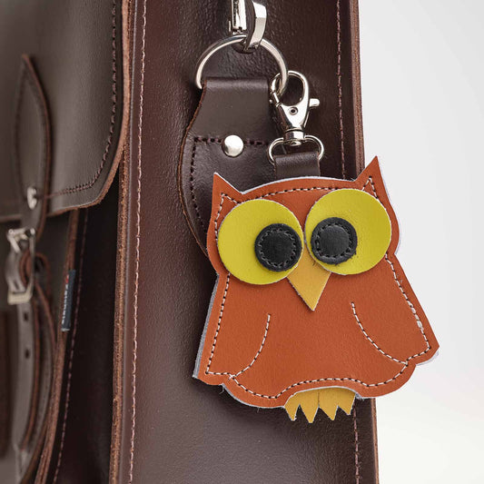 Owl bag charm - Burnt Orange-0