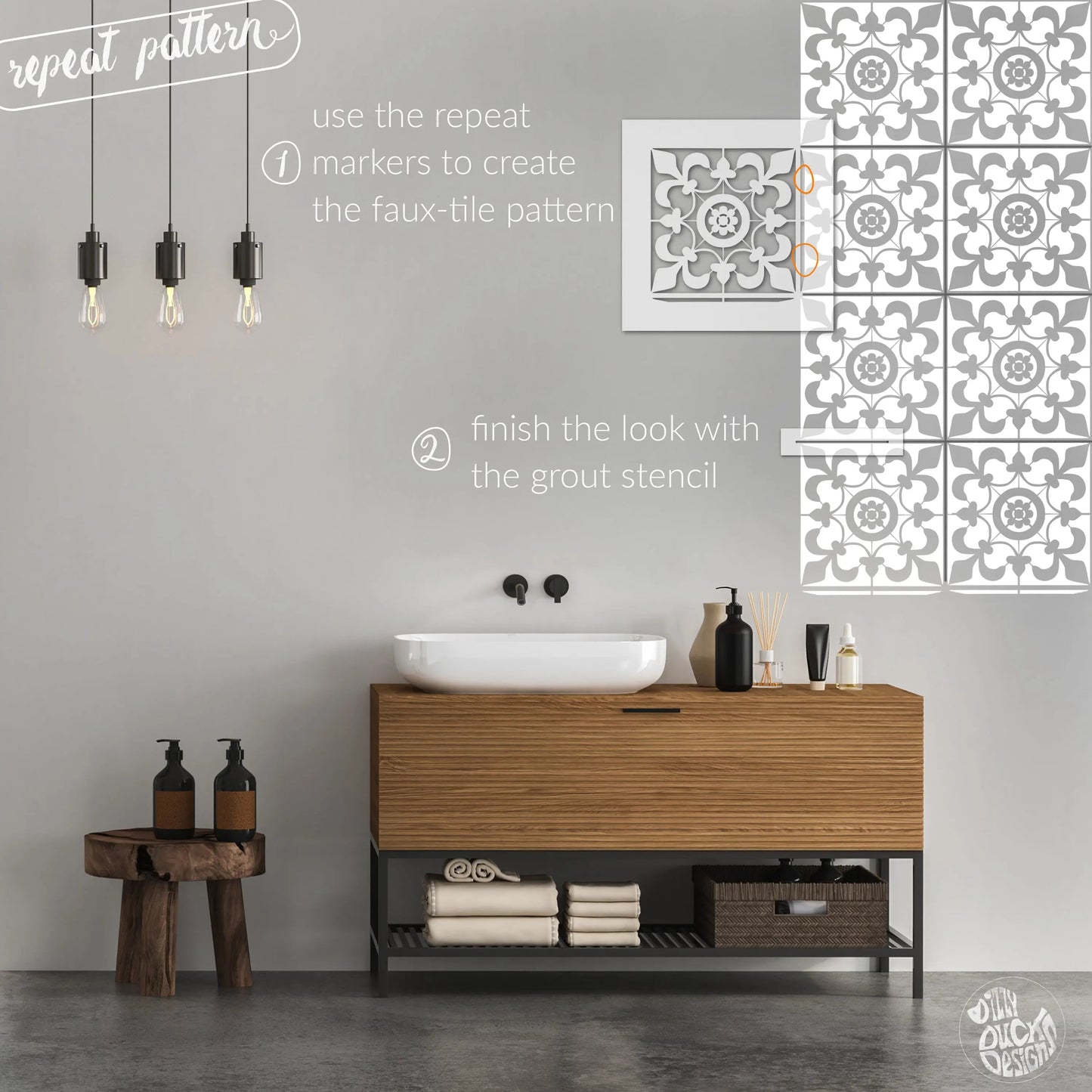 Oxford Faux-Tile Stencil-2