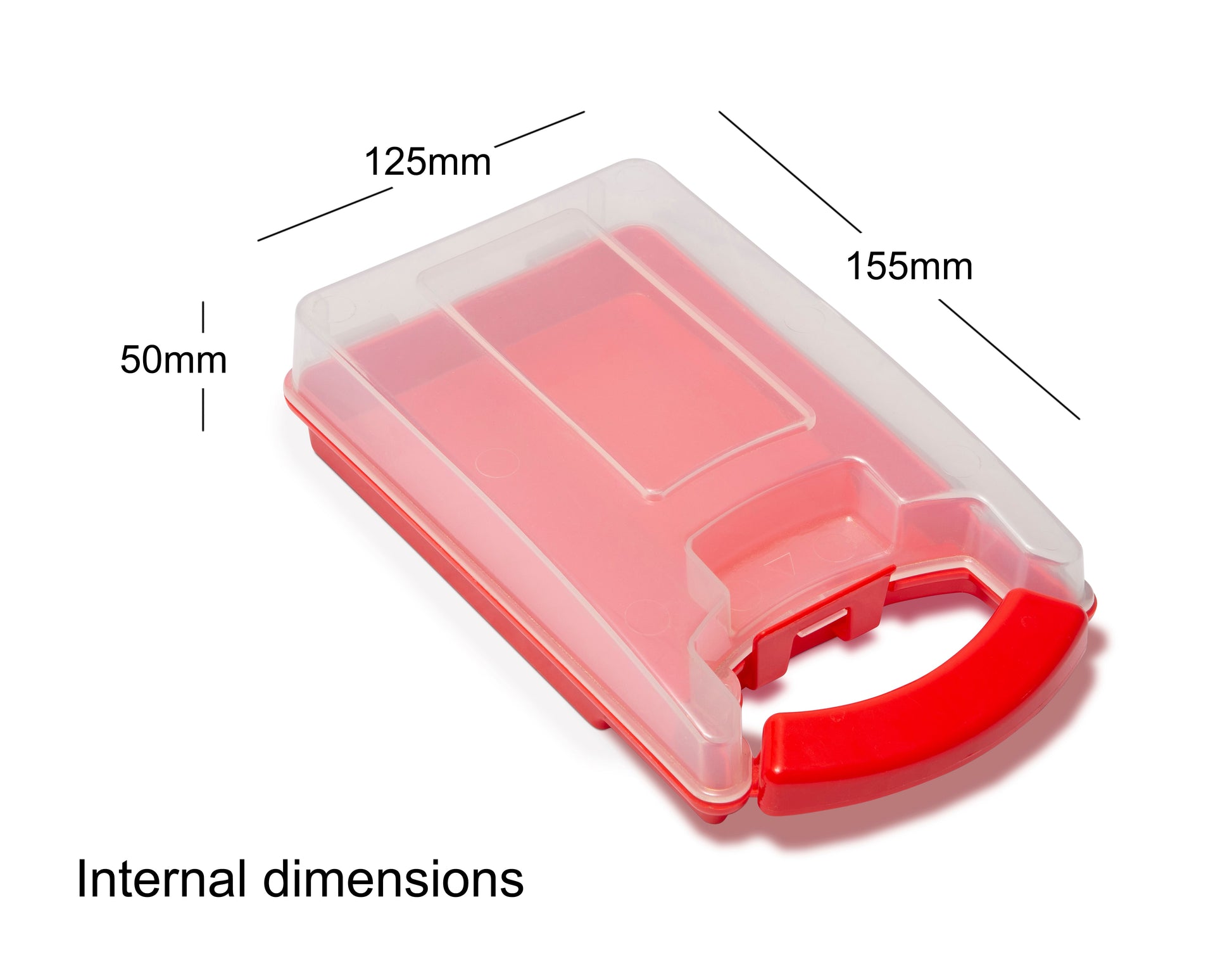 Red Plastic Storage Case (125x155x50 mm internal)-0