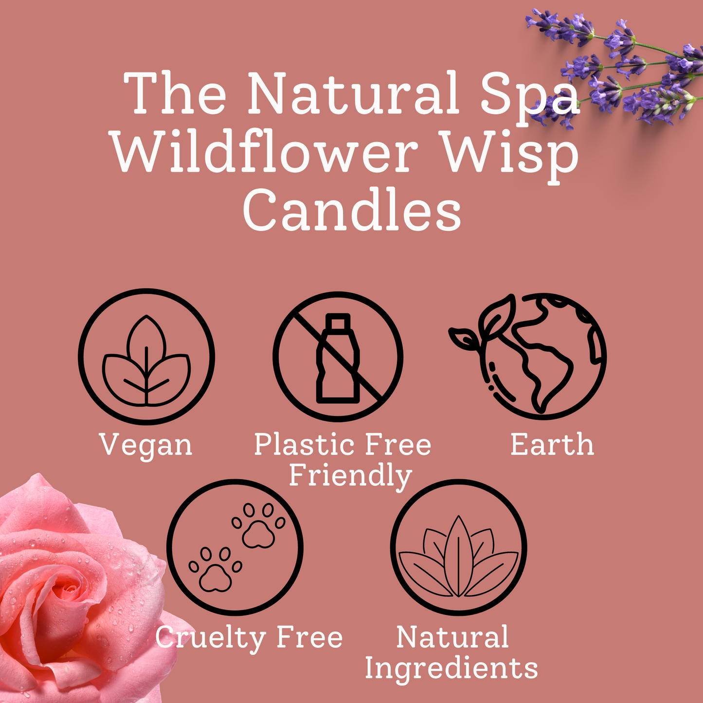 Wildflower Wisp hand poured coconut wax candle - 2 size options-5