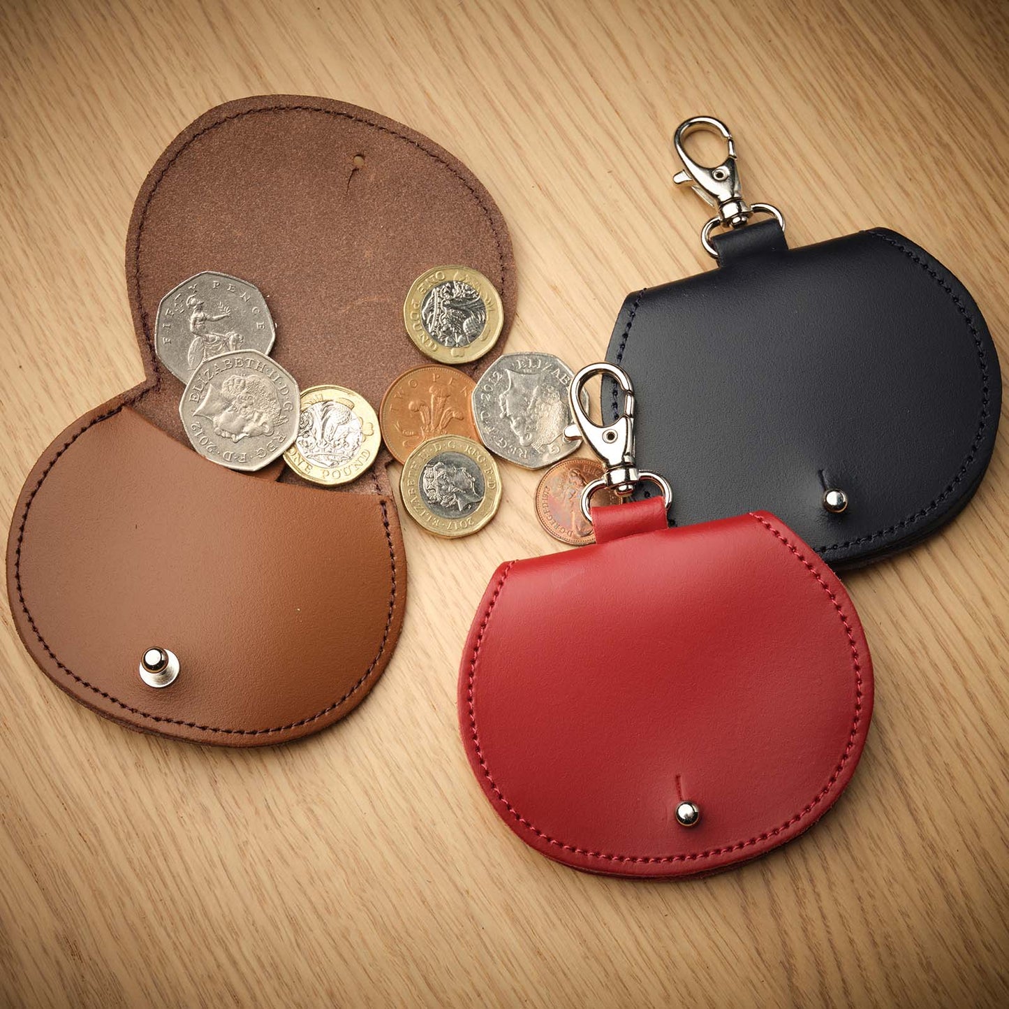 Mini saddle bag coin purse charm - Chestnut-1