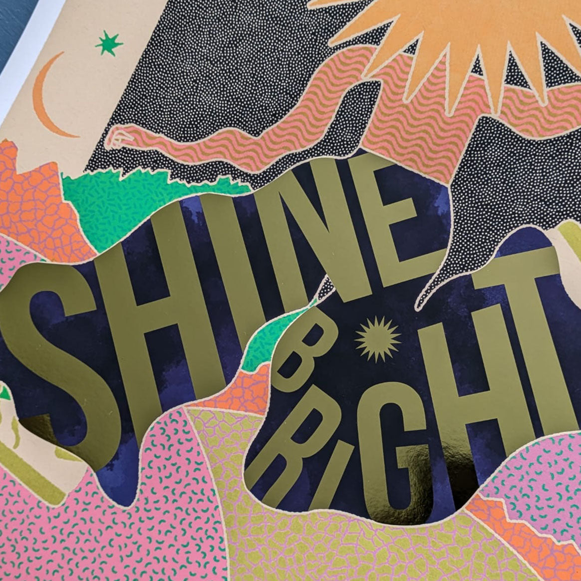 Shine Bright A3 Gold Foiled Art Print-3