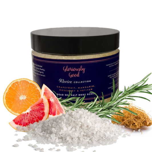 Grapefruit, Mandarin, Rosemary & Vetiver Dead Sea Salt Natural Body Scrub-0