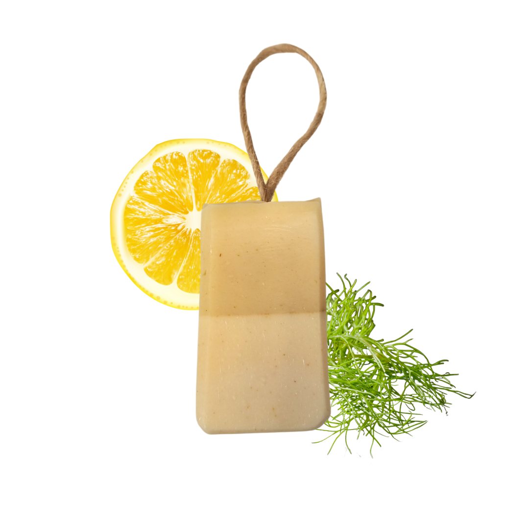 Meadow Soap on a Rope - Lemongrass and Fennel - 3 different styles-3