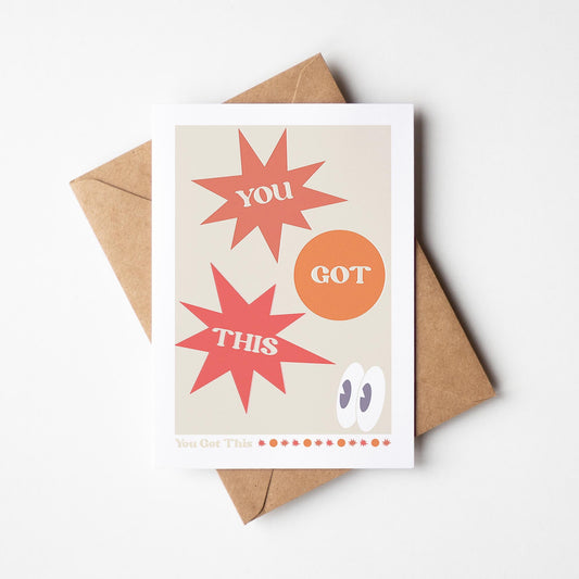 You Got This A6 Boho Motivational Greetings Card with Kraft (brown) envelope | 100% recycled-0