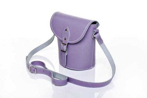 Handmade Leather Barrel Bag - Pastel Violet-1