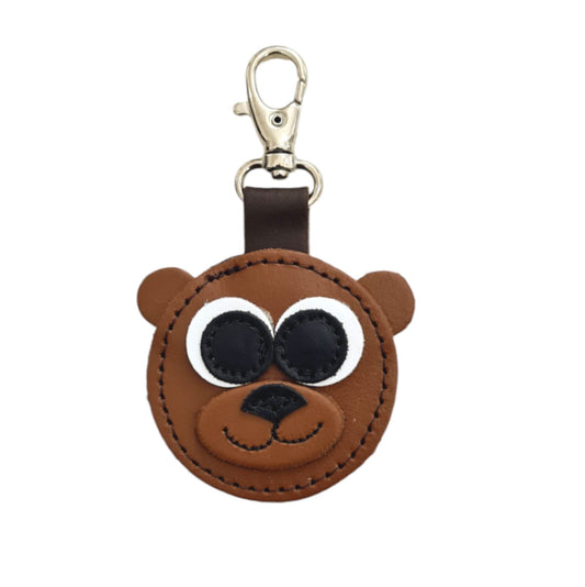 Brown Bear Handmade Leather Bag Charm-0