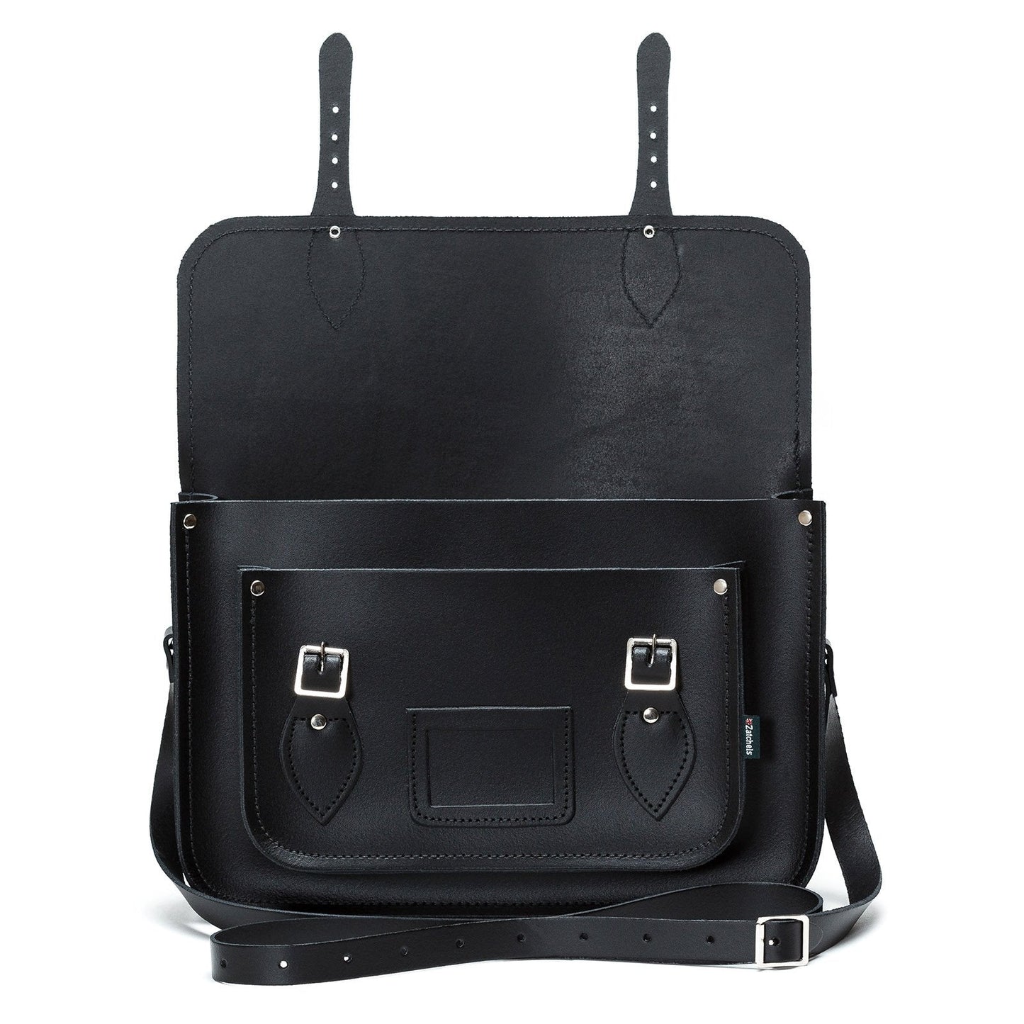 Handmade Leather Satchel - Black-3