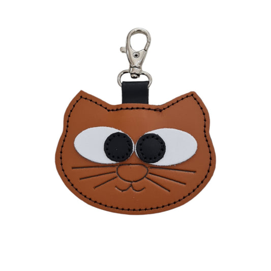 Colourful Cat Bag Charm - Burnt Orange-0