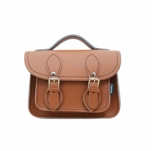 Handmade Leather Micro Satchel - Burnt Orange-0