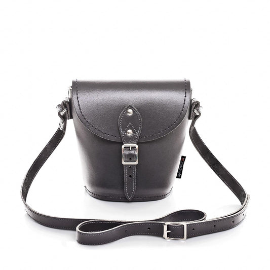 Handmade Leather Barrel Bag - Graphite-0