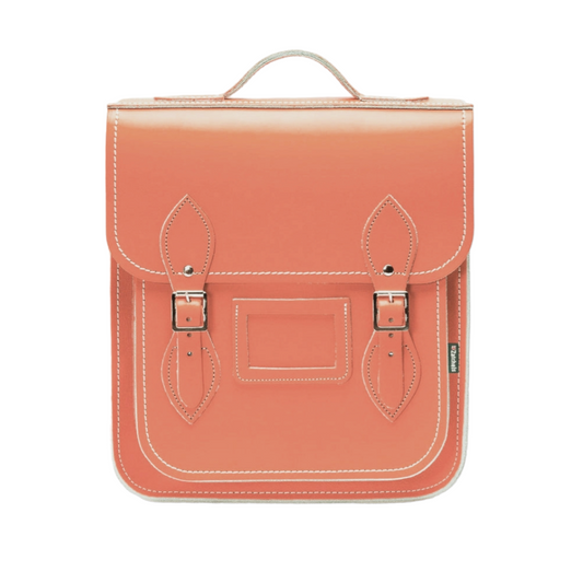 Handmade Leather City Backpack - Coral-0