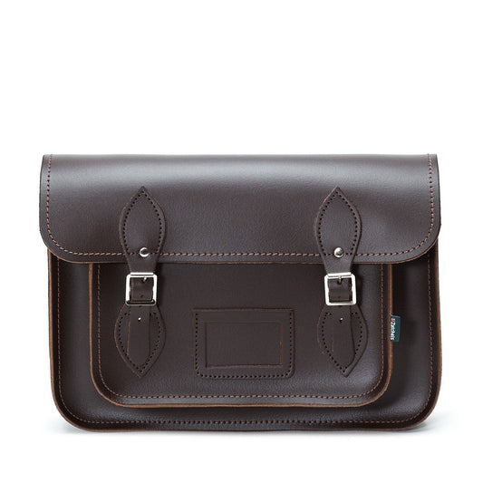 Handmade Leather Satchel - Dark Brown-0