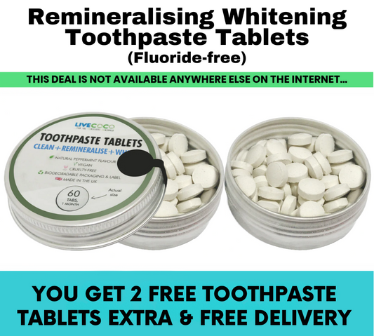 Buy 6, get 2 FREE & FREE DELIVERY - 24 Hour Offer - Remineralising & Whitening Toothpaste Tablets - Peppermint, Fluoride-Free-0