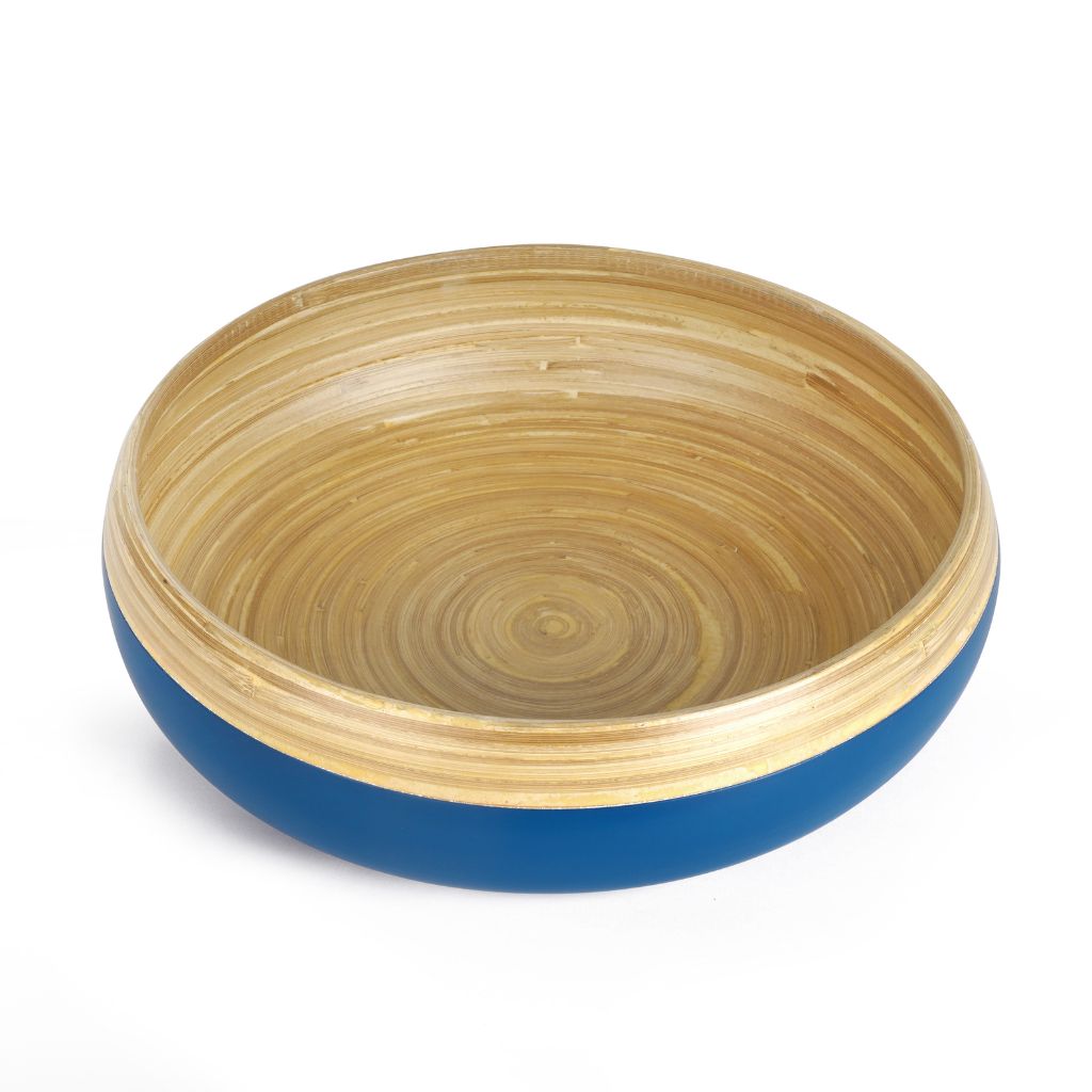 Bamboo Fruit Bowl & Home Decor Bowl (Blue)-3