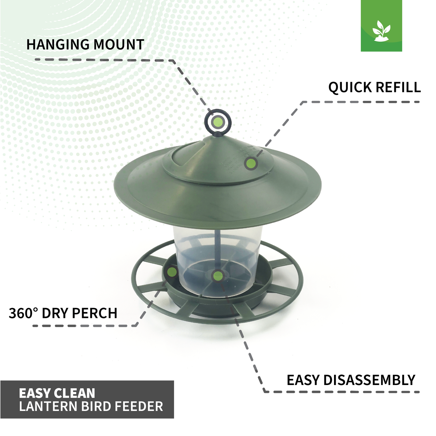 Easy Clean Lantern Bird Feeder - Prevent Disease & Protect Wildlife-1