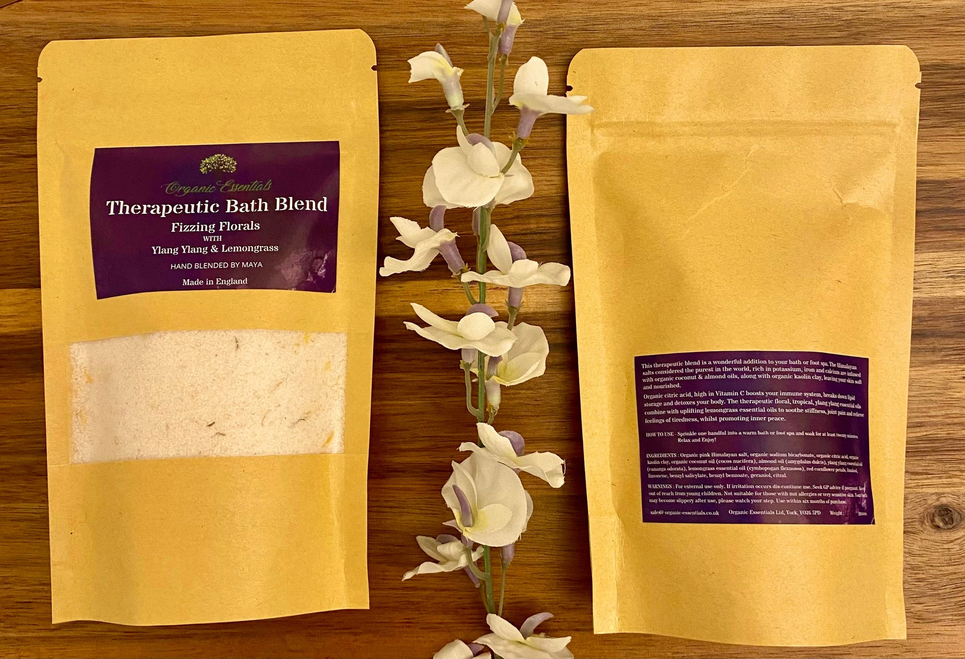 Ylang Ylang & Lemongrass Luxury Natural Bath Blend in Eco-Pouch-0