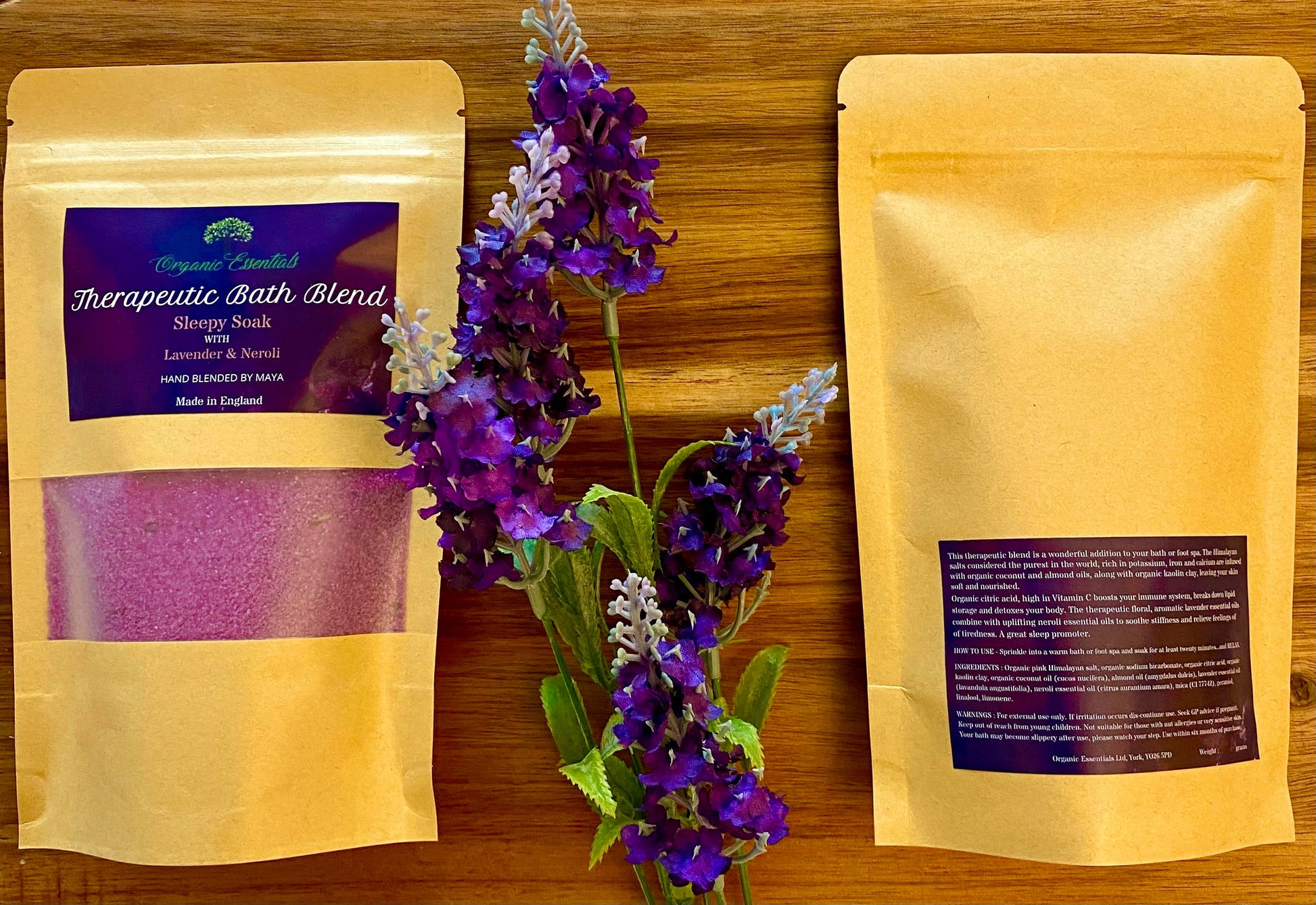 Lavender & Neroli Luxury Natural Bath Blend in Eco-Pouch-0