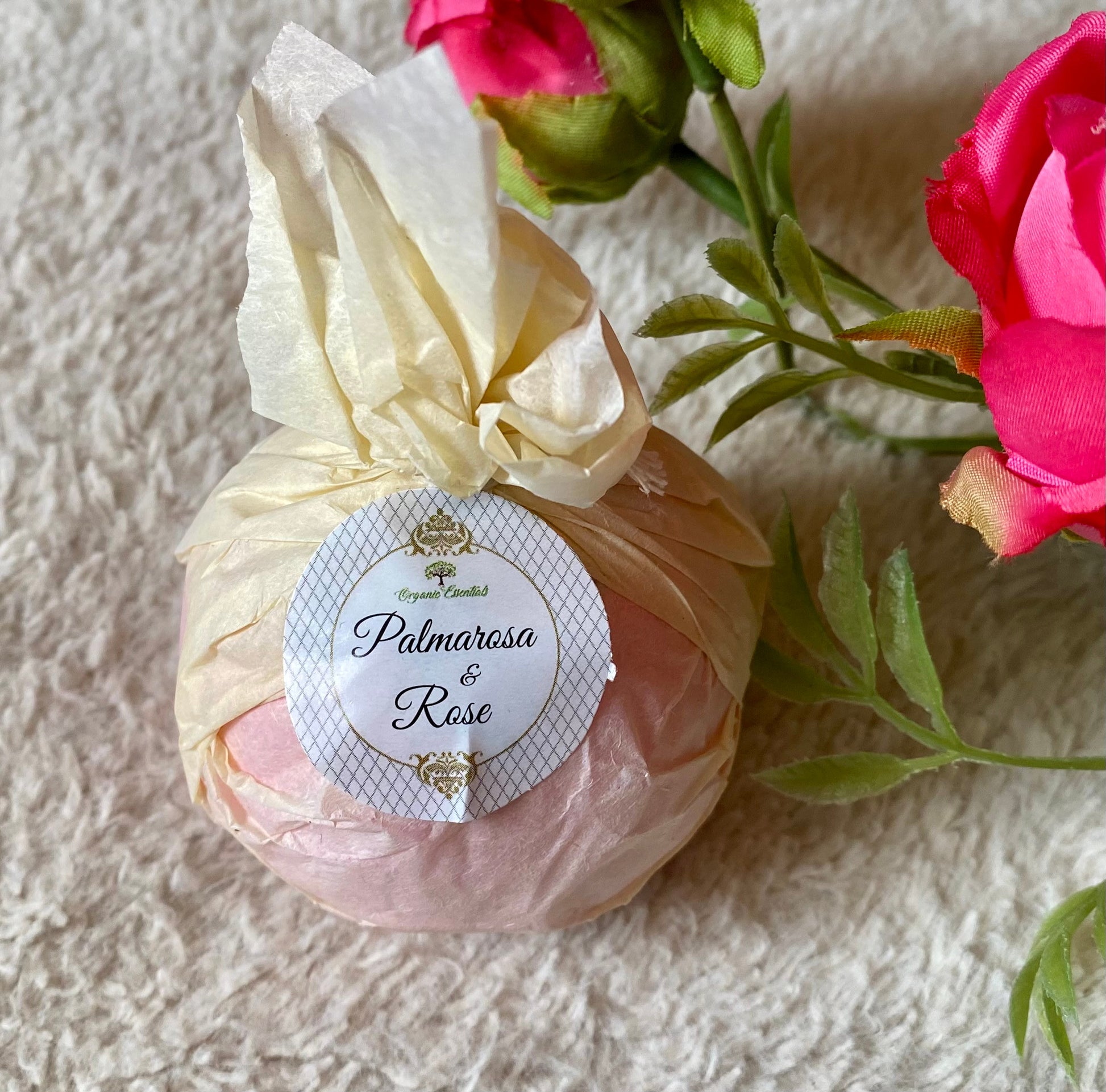 Therapeutic Bath Bomb - Palmarosa & Rose Essential Oils-1