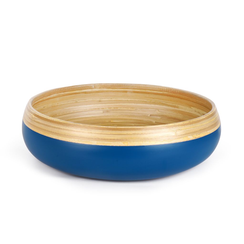 Bamboo Fruit Bowl & Home Decor Bowl (Blue)-0