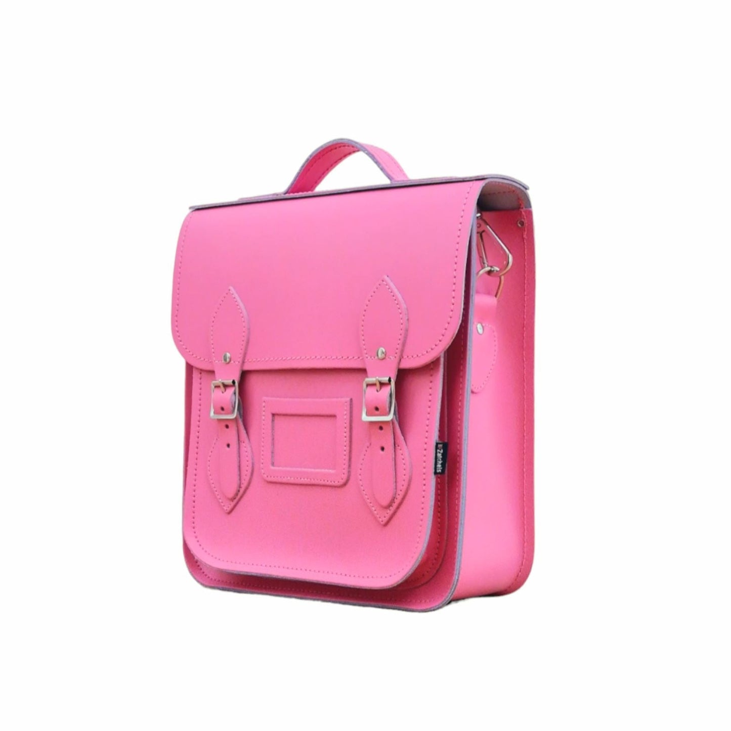 Handmade Leather City Backpack - Hot Fuchsia-1