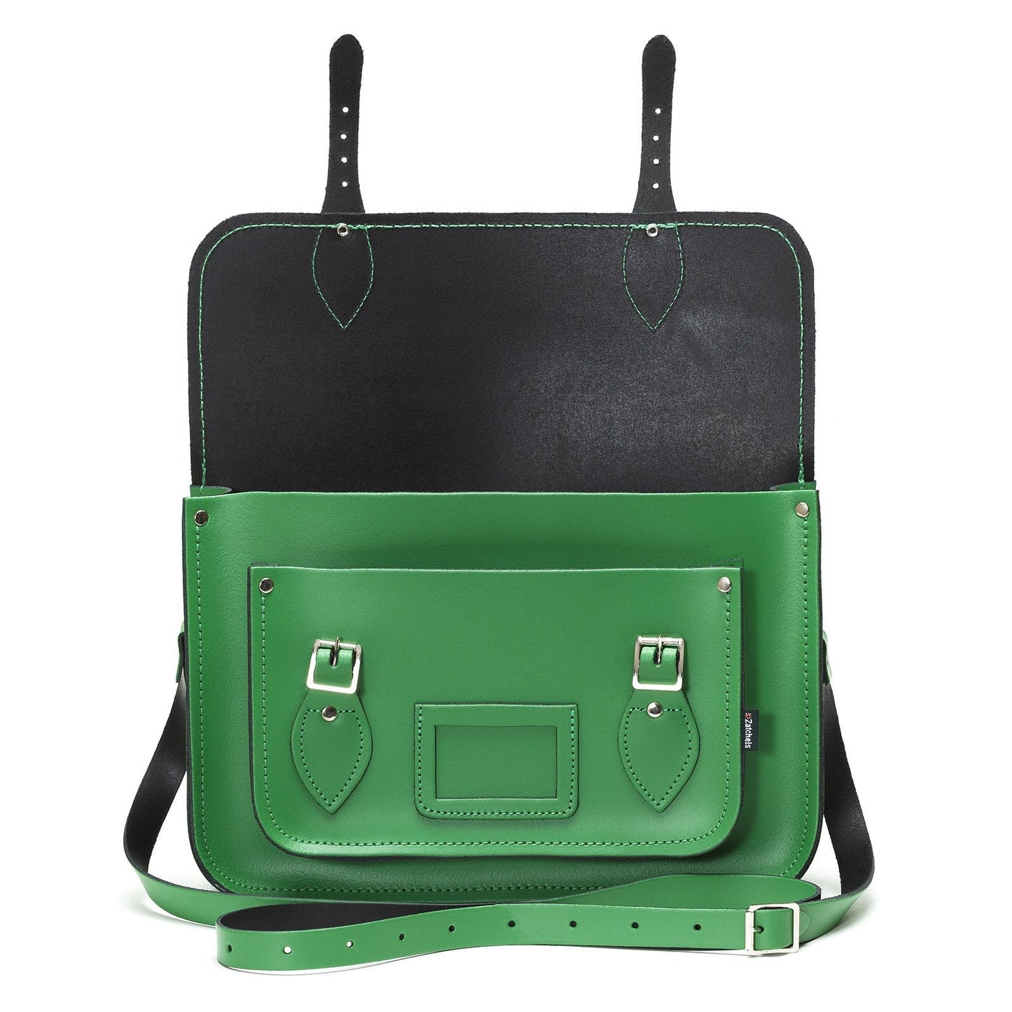 Handmade Leather Satchel - Green-3