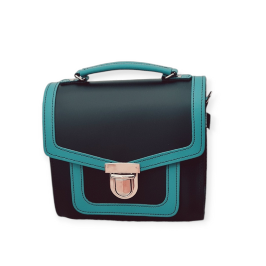 Harmony Handmade Leather Sugarcube Plus Handbag - Teal-0