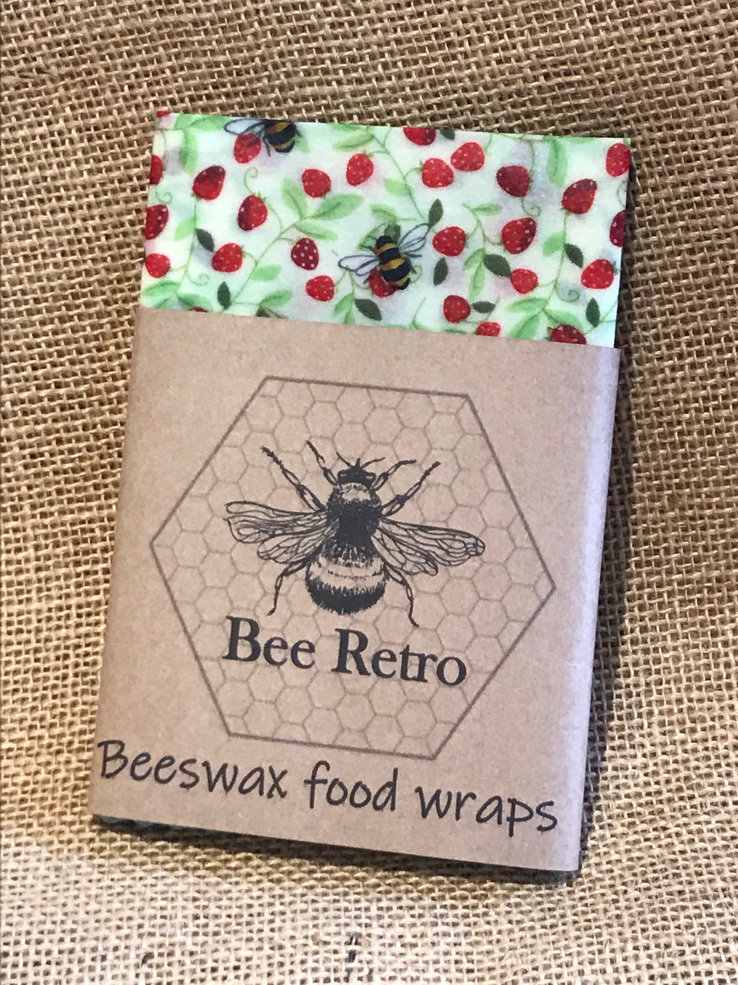 Strawberry Bee, Eco Friendly Beeswax Wraps-1